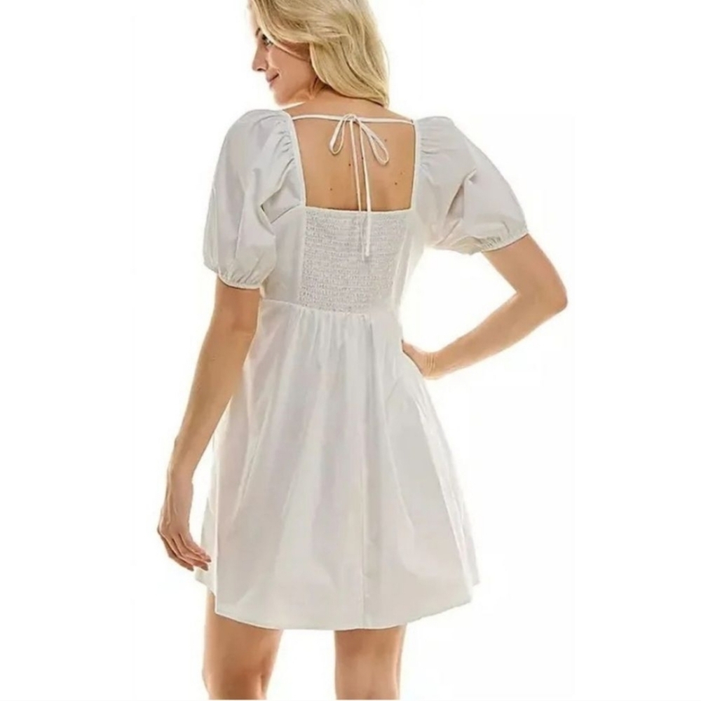 NWT Draper James Magnolia White Cotton Puff Sleeve Square Neck Dress Size XL - Picture 2 of 6